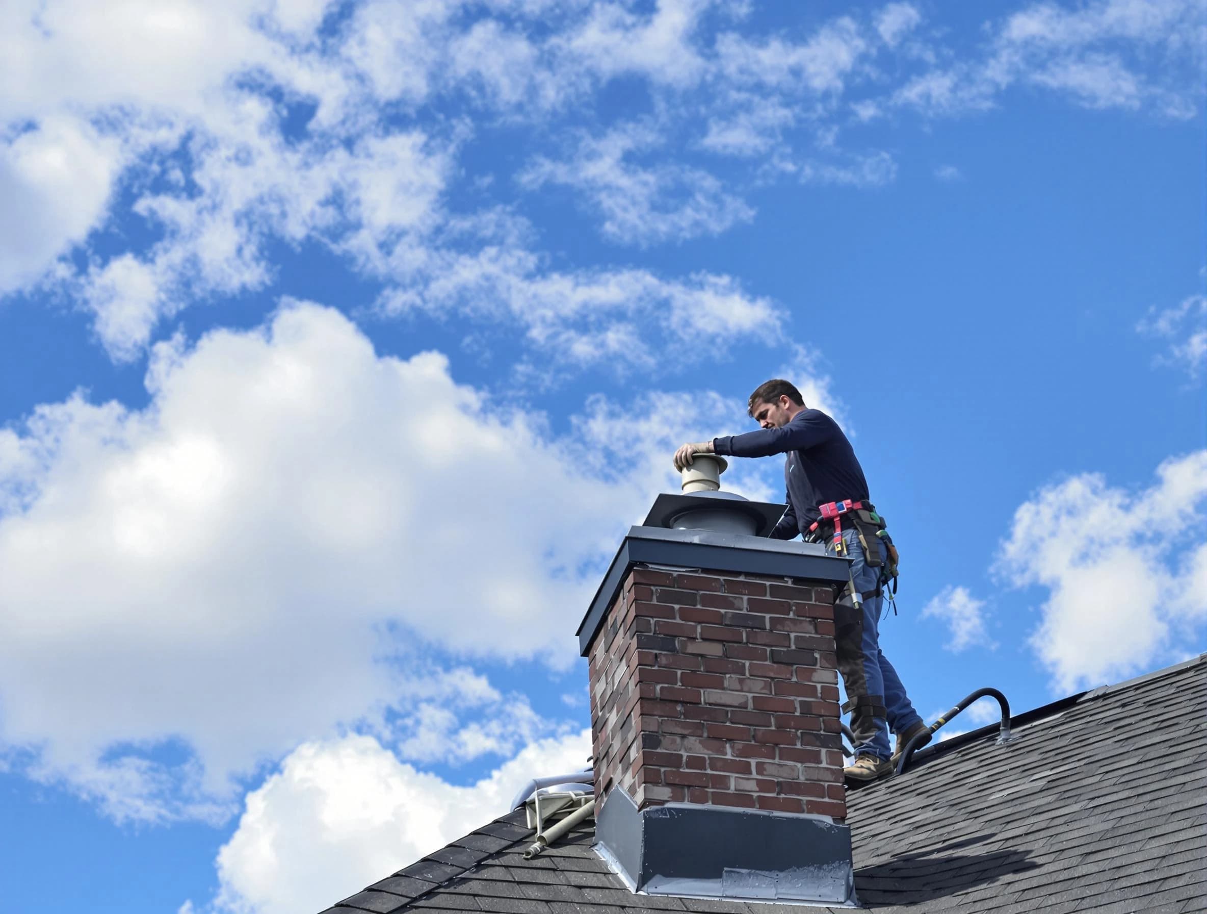 Lafayette Chimney Sweep installing a sturdy chimney cap in Lafayette, CO
