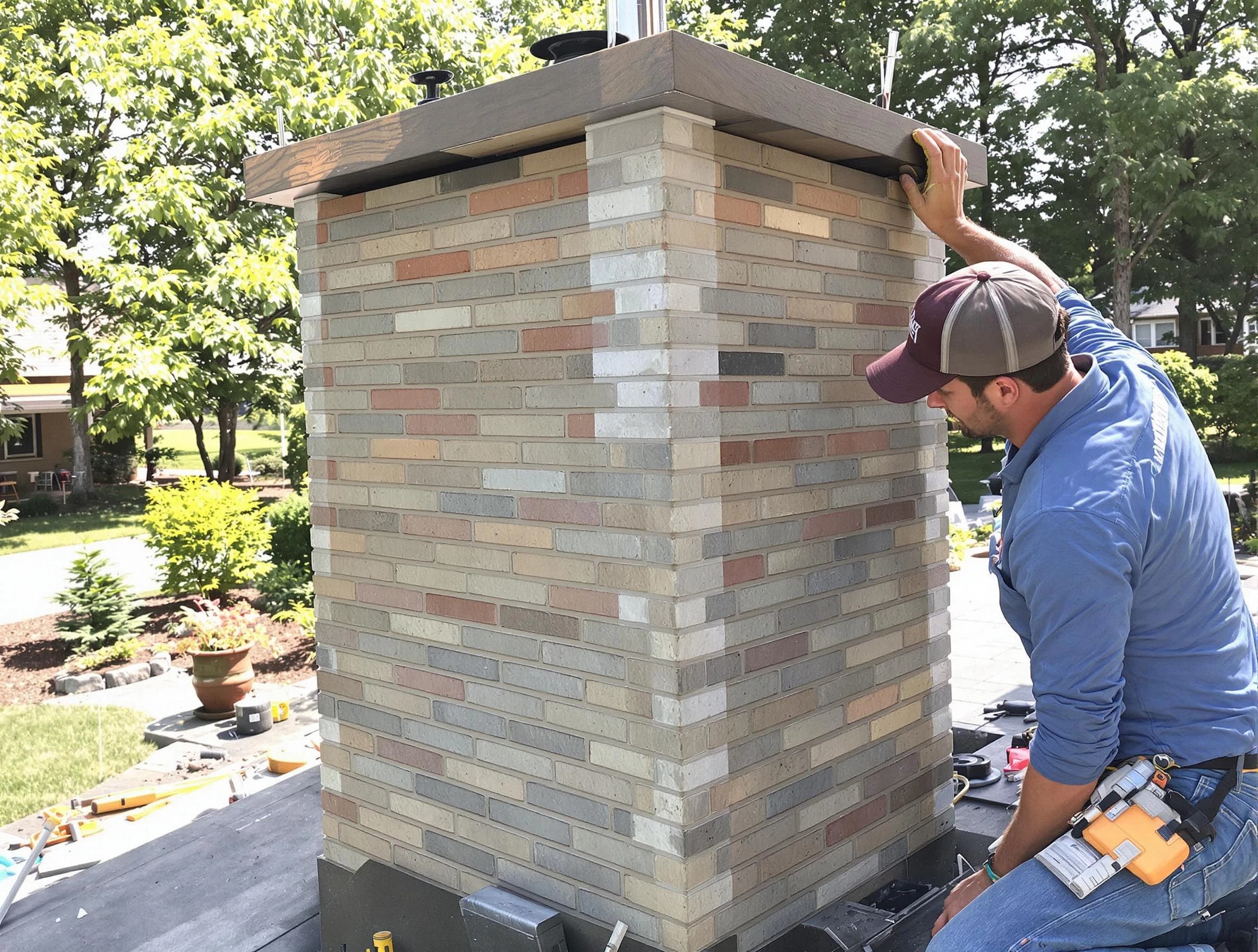 Lafayette Chimney Sweep completing a modern chimney remodel in Lafayette, CO