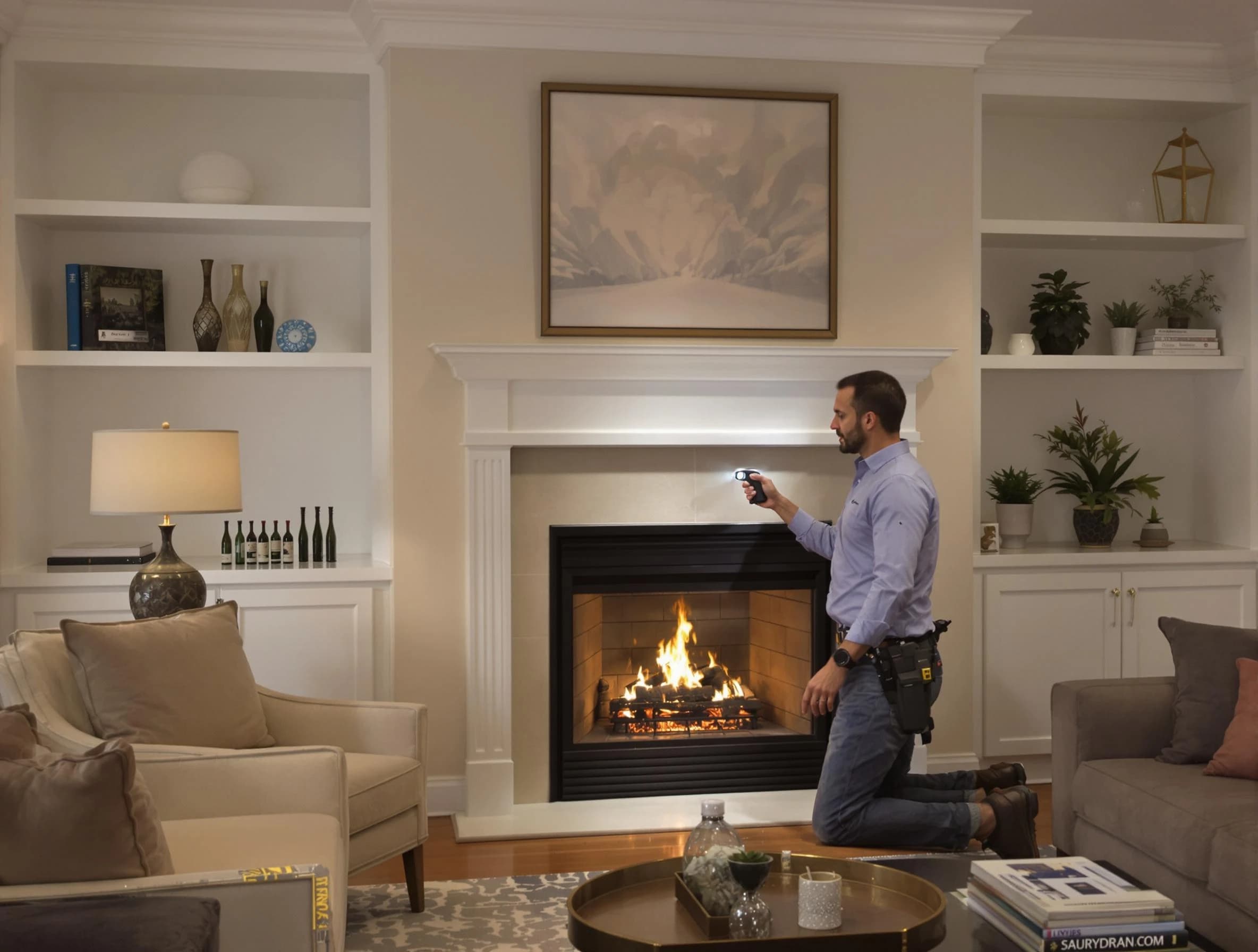 Lafayette Chimney Sweep conducting a fireplace safety inspection in Lafayette, CO