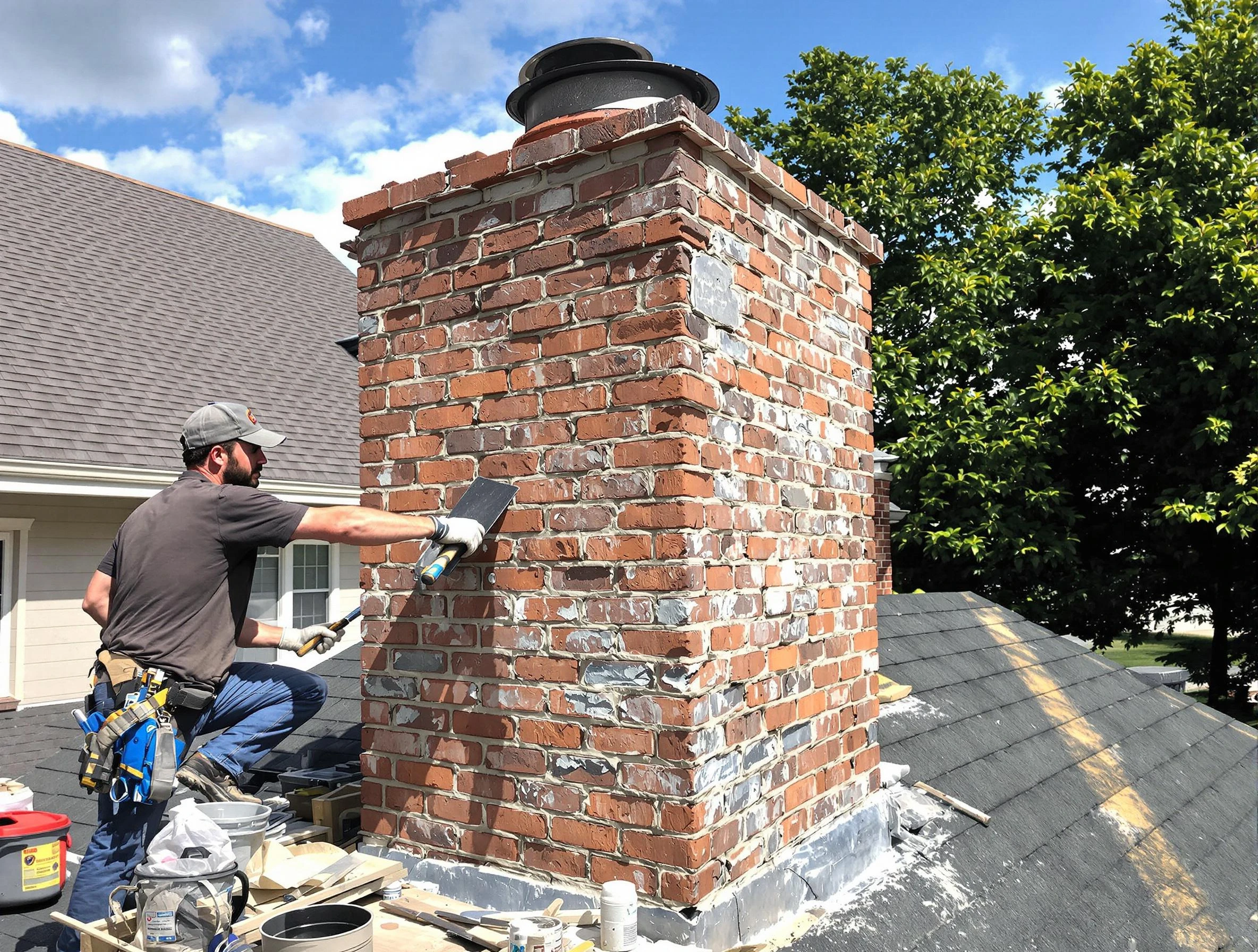 Completed chimney rebuild by Lafayette Chimney Sweep in Lafayette, CO