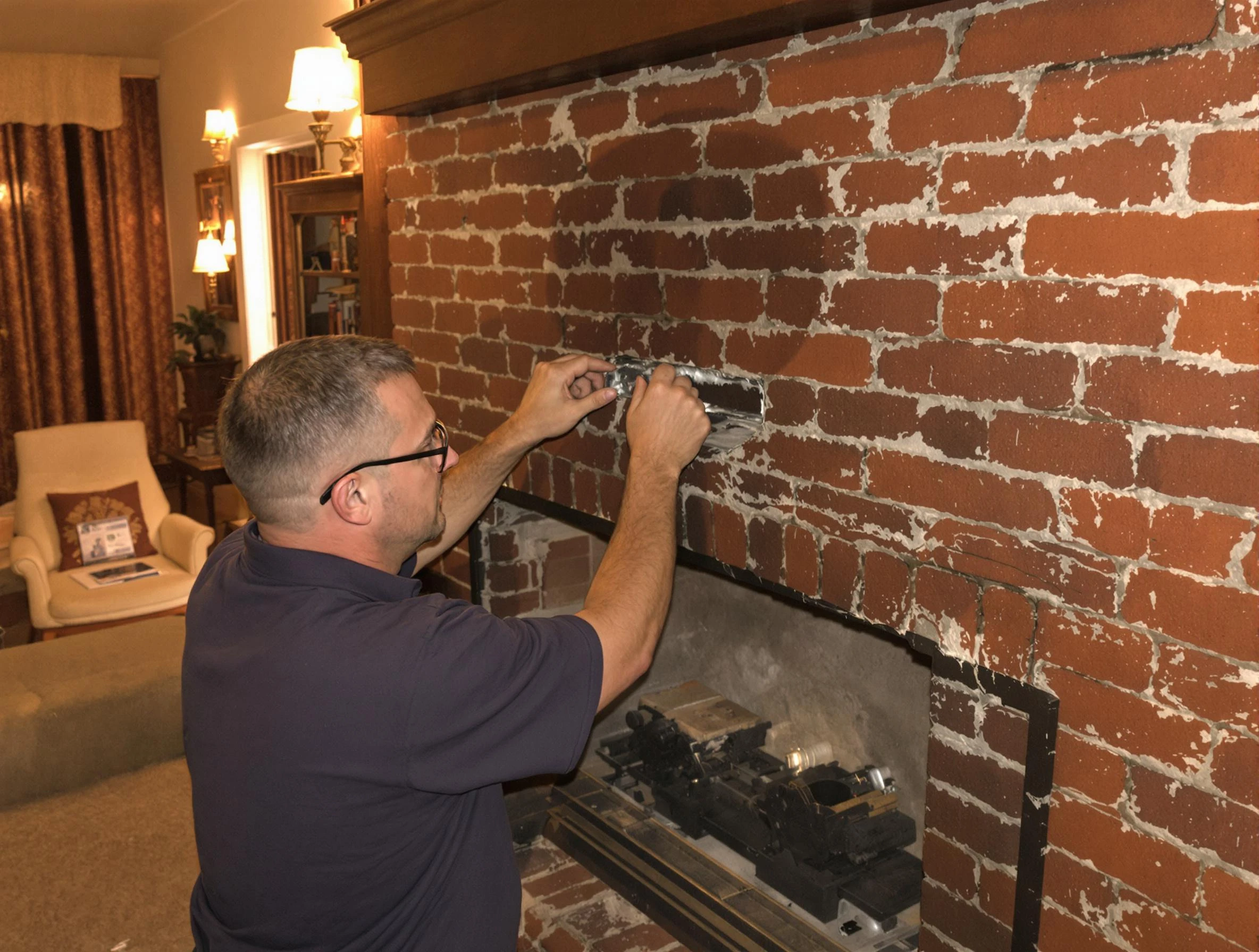 Lafayette Chimney Sweep expert fixing a fireplace in Lafayette, CO